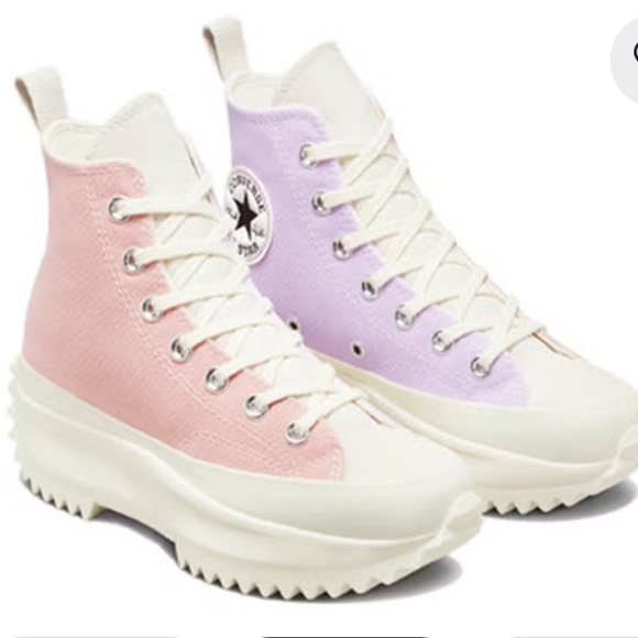 Converse Women’s Run Star Hike Tri Panel Pink Purple High-Top Sneakers Platform - Picture 1 of 11